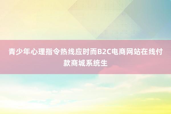 青少年心理指令热线应时而B2C电商网站在线付款商城系统生
